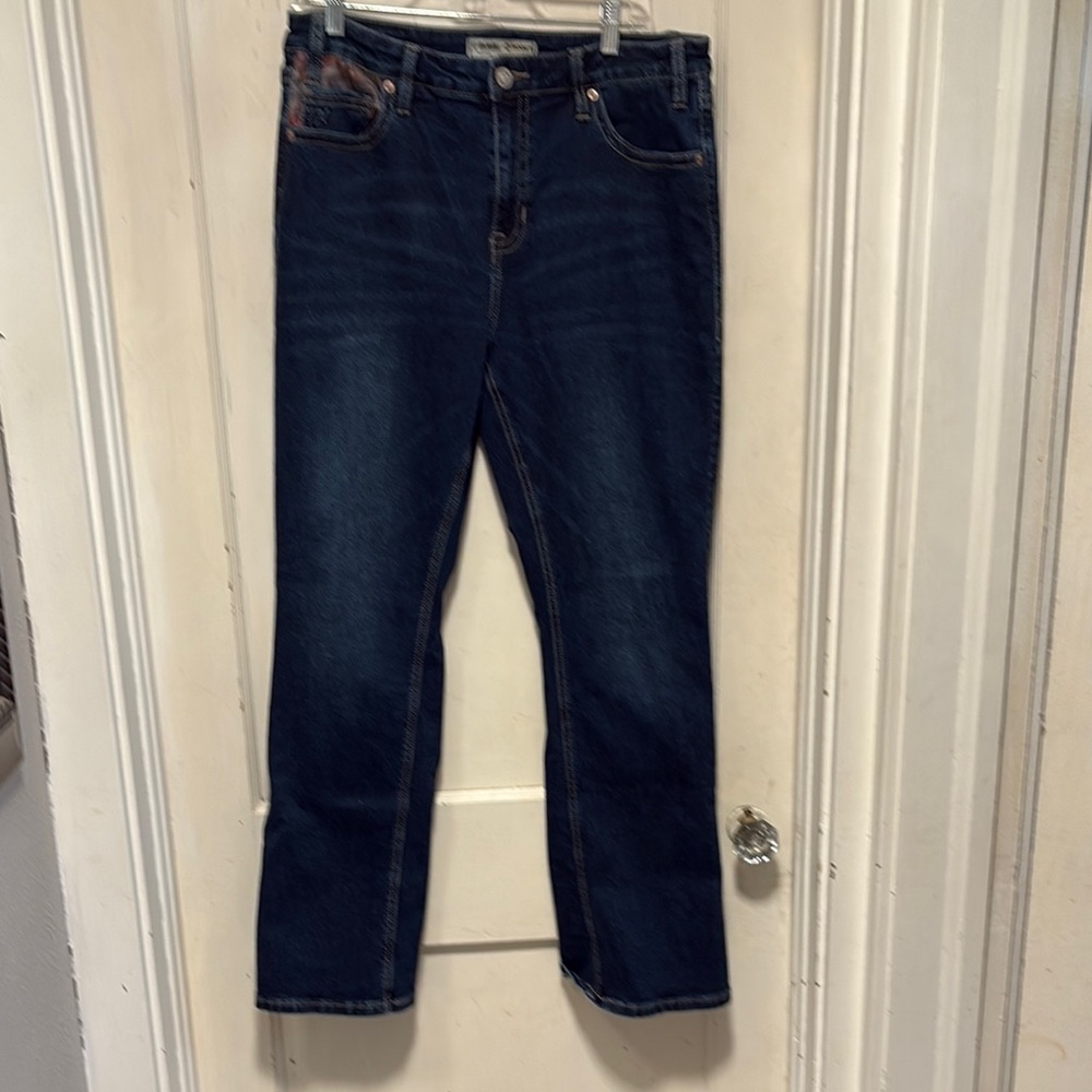 Rock & Roll X Hooey Classic Blue High Rise Bootcut Jeans 32 x 32